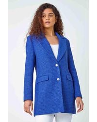 Roman - Longline Boucle Textured Jacket - Lyst