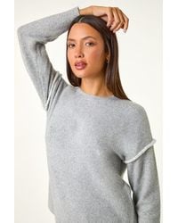 Roman - Contrast Stitch Knit Jumper - Lyst