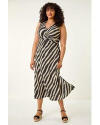 Roman Curve - Twist Front Stretch Dress - Lyst