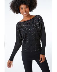Roman - Diamante Sparkle Embellished Jumper - Lyst
