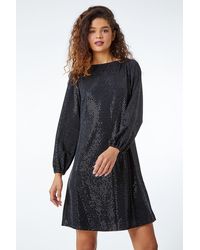 Roman - Sparkle Detail Swing Dress - Lyst