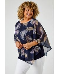 Roman Curve - Paisley Print Chiffon Top - Lyst