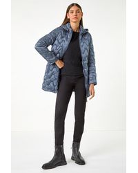 Roman - Wave Quilted Puffer Hooded Coat - Lyst