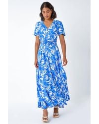 Roman - Floral Print Button Detail Maxi Dress - Lyst