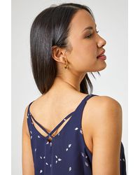 Roman - Foil Print Cross Back V-Neck Camisole - Lyst