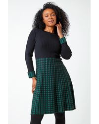 Roman Petite - Contrast Knit Jumper Dress - Lyst