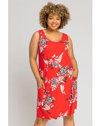 Roman Curve - Floral Print Swing Dress - Lyst
