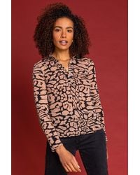 Roman - Animal Print Long Sleeve Top - Lyst