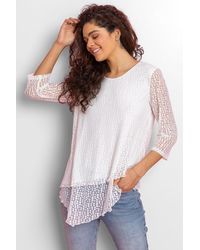Roman - Burnout Print Asymmetric Stretch Top - Lyst