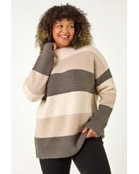 Roman Curve - Colour Block Stripe Knit Jumper - Lyst