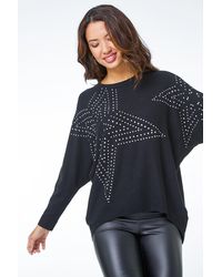 Roman - Embellished Star Batwing Jumper - Lyst
