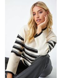 D.u.s.k - High Neck Stripe Stretch Jumper - Lyst
