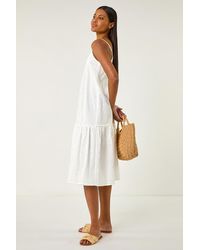 Roman - Broderie Frill Tiered Midi Dress - Lyst