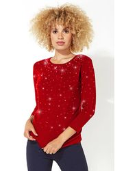 Roman - Diamante Studded Jumper - Lyst