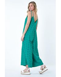 D.u.s.k - Cotton Broderie Pocket Wide Leg Jumpsuit - Lyst
