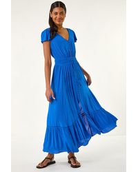 Roman - Tiered Buttoned Maxi Dress - Lyst
