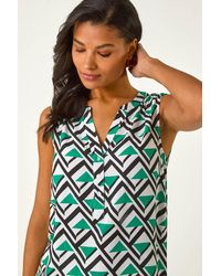 Roman - Geo Print Border V-Neck Vest - Lyst