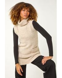 Roman - Boucle Pocket Sleeveless Knit Jumper - Lyst