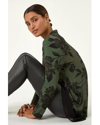 Roman - Floral Chiffon Hem Blouse - Lyst