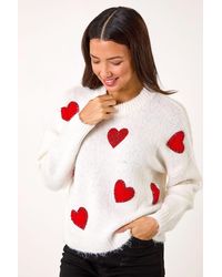 Roman - Heart Detail Knit Jumper - Lyst