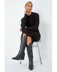 D.u.s.k - Cable Knit Midi Jumper Dress - Lyst