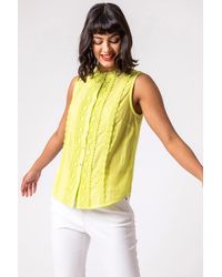 Roman - Crochet Trim Button Through Blouse - Lyst