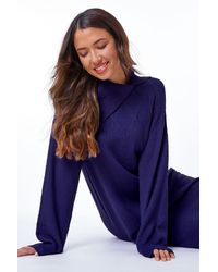 Roman - Longline Split Neck Jumper Dress - Lyst