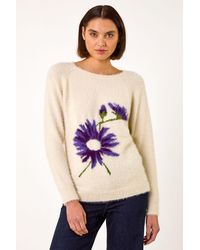 Roman - Floral Placement Knit Jumper - Lyst