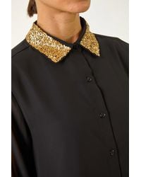 Roman - Sequin Collared Shirt - Lyst