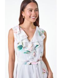 Roman Petite - Frill Detail Floral Dress - Lyst