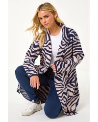 Roman Petite - Animal Print Knit Coatigan - Lyst
