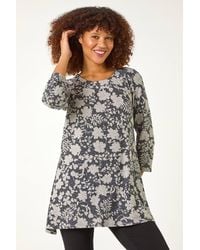 Roman - Floral Print Tunic Top - Lyst