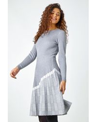 Roman - Ribbed Stretch Knit Dress - Lyst