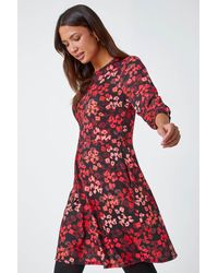 Roman - Animal Print Pocket Stretch Dress - Lyst