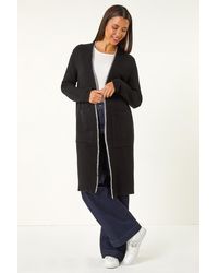 Roman - Longline Whipstitch Pocket Cardigan - Lyst
