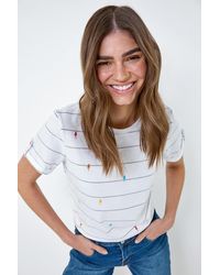 Roman - Lightning Embroidery Stripe Stretch T-Shirt - Lyst
