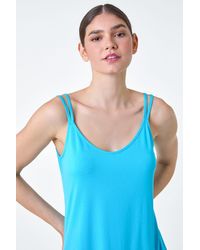 Roman - Plain Double Strap V-Neck Stretch Vest Top - Lyst