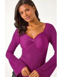 Roman - Sweetheart Neck Ruched Knit Jumper - Lyst