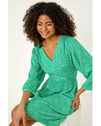D.u.s.k - Ditsy Floral Print V-Neck Dress - Lyst