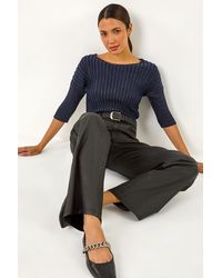 Roman - Shimmer Ribbed Batwing Knit Jumper - Lyst