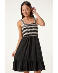 Roman Petite - Crochet Bodice Strap Dress - Lyst