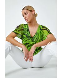 D.u.s.k - Swirl Print Stretch Cut Out Top - Lyst