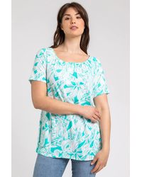 Roman Curve - Leaf Print Swing Tunic Top - Lyst