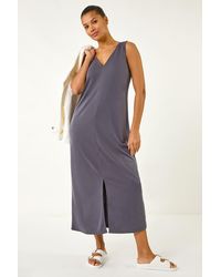 Roman - Soft Pique Stretch Midi Dress - Lyst