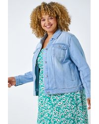 Roman Curve - Cotton Denim Jacket - Lyst