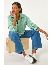Roman - Twisted Hem Striped Shirt - Lyst