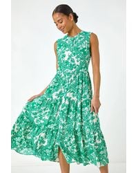 Roman Petite - Abstract Button Up Dress - Lyst