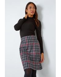 Roman - Houndstooth Stretch Pencil Skirt - Lyst