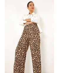 Roman - Animal Print Wide Leg Trouser - Lyst