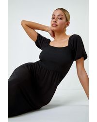 D.u.s.k - Shirred Frill Hem Stretch Dress - Lyst